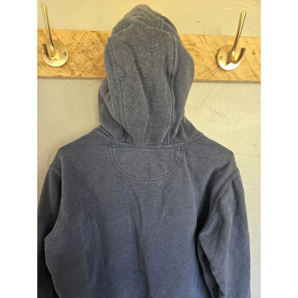 Carhartt Spellout‎ Full Zip Up Hoodie YOUTH 8/10 Sweatshirt Gray/blue